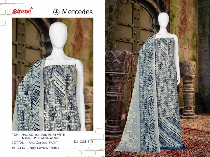 Mercedes 2513 By Bipson Heavy Work Printed Cotton Dress Material Wholesale Market In Surat